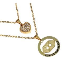 Colar Duplo Minha Profissão Administração Folheado 18k - Milena Folhea