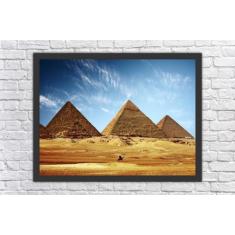 Quadro Decorativo Cidade Egito Pirâmides Salas Decorações Com Moldura 