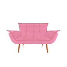 Namoradeira Opala Decorativa 2 Lugares Suede Rosa - Maitê Moda Casa