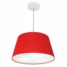 Lustre Pendente Cone Md-4021 Cúpula Em Tecido 21/40x30cm Verm
