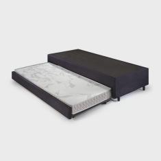 Bicama Solteiro 88x188x36cm Suede com Colchão Auxiliar D23 78x177x12cm Ecoline