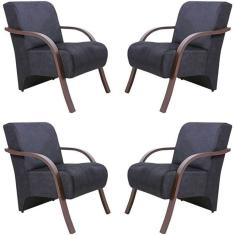 Kit 4 Poltronas Decorativas 1 Lugar Santa Rita Sued