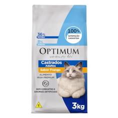 Ração Optimum para Gatos Adultos Castrados Sabor Frango 3kg