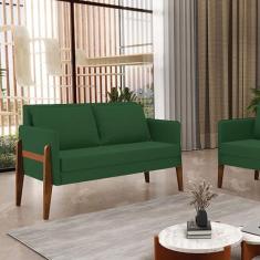 Sofá Namoradeira Lana Veludo Base de Madeira D03 - D'Rossi - DRossi, V