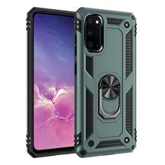 SORAKA Capa para Samsung Galaxy S20 com suporte de anel capa protetora para Samsung Galaxy S20 5G capa traseira de policarbonato rígido com placa de metal para suporte magnético de telefone carro