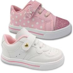 Tenis Infantil Menina Kit Com 2 Pares Bebe Cegonha-Feminino