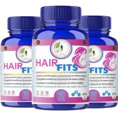 KIT C/3 Suplemento Hair Fits Unha Cabelo e Pele Premium 60 Cápsulas - 