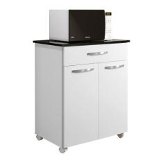 Balcão de Cozinha 2 Portas 1 Gaveta Girassol Kaiki Móveis, Branco