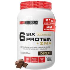 Whey Protein 6 Six Protein com ZMA 900g  Bodybuilders,  Chocolate
