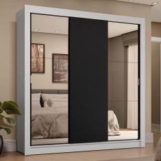 Guarda-Roupa Casal 3 Portas de Correr com Espelhos 4 Gavetas Sublime Plus Madesa