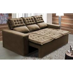 Sofá 3 Lugares Retrátil e Reclinável Cama Inbox Slim 2,00m Velusoft Castor