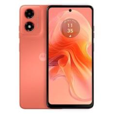 Smartphone Motorola Moto g04s Coral 128GB, 4GB RAM + 4GB Ram Boost, AI Câmera 16MP Sensor FPS Lateral