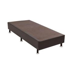 Base Cama Box solteiro 88x188 marrom sintético acolchoes