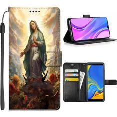 Capa carteira para A01 A02S A03S A10 A10e A10s A11 A12 A13 A14 A20s A20e A21s A22 A23 A24 4G/5G com Virgem Maria Senhora de Guadalupe-Art cc35 Design PU Couro Flip Folio Kickstand/974 (Color : Virgin