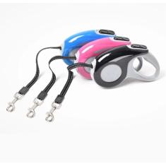 Coleira Guia Retrátil Passeio Pet Cachorro E Gato 3 Metros (Azul)