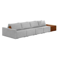 Sofá Ilha 4 Lugares Living 512cm Modulado para Sala Lary Linho K01 - D`Rossi