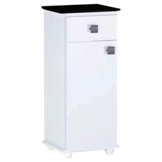 Balcão Multiuso Para Bebedouro Ayla Branco Tampo Preto