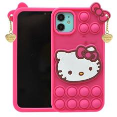 MONEHOYSY Capa de desenho animado para iPhone 8/7/6/SE 2020, moda fofa 3D fofa gatinha kawaii silicone macio animal protetor gel à prova de choque capa traseira de gel à prova de choque para crianças