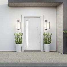 Porta de Aluminio Lambril Pivotante 220x90cm com Puxador Branco