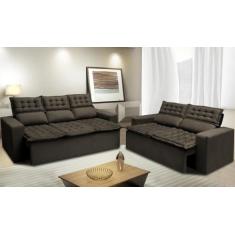 Conjunto de Sofá 3 e 2 Lugares Retrátil e Reclinável Cama inBox Slim 2