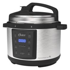 Panela de Pressão Elétrica Oster OPAN920 5 Litros, Preto e Inox, 110V