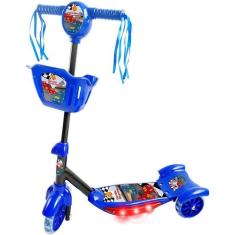 Patinete com cesta luz e som azul -  dm brasil