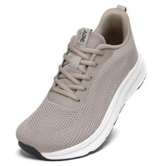 KDN Tênis masculino, leve, atlético, corrida, caminhada, academia, casual, esportivo, confortável, moderno, para viagem, corrida, trabalho, Bege, 39