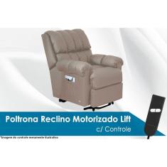 Poltrona Reclinável p/ Sala Texas Fantastic Zero Wall Motorizada c/ Lift Courano Bege - Probel