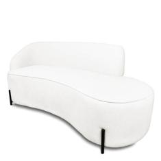 Sofá 4 Lugares Orgânico 220cm Pé Ferro Preto Morgan Bouclê Off White D