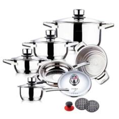 Jogo De Panelas 19 Peças Aço Inox Cirúrgico Desing Alemão - LED