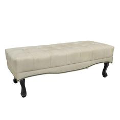 Recamier Decorativo 90cm Loewe Veludo Pés De Madeira Bege