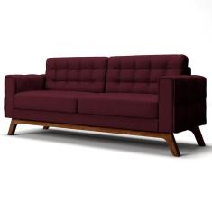 Sofá 150 Cm 2 Lugares Sandero B-278 Veludo Marsala - Domi