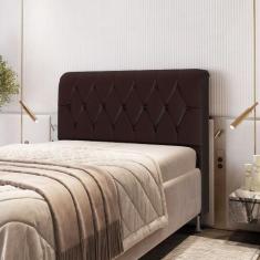 Cabeceira Estofada Decorativa Sirius 140 Para Cama De Casal Couro Arti