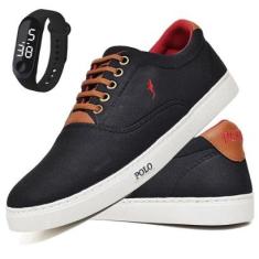 Tênis Spatenis Masculino Leve em Lona Com Relógio Digital do 37 ao 46 Kit-Masculino