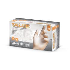 Luva de Vinil M sem pó Talge com 100 un