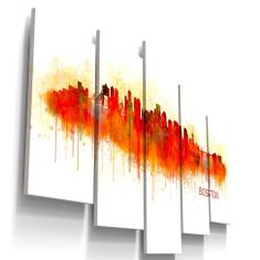 Quadros Decorativos Boston Silhueta City Sala Quarto 