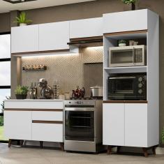 Armário de Cozinha Completa 260cm Branco Reims Madesa 09
