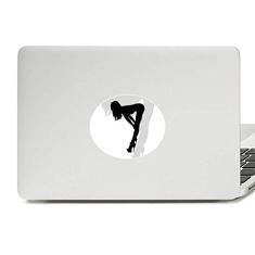 Adesivo de notebook com emblema de vinil e linda mulher quente