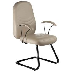 Cadeira Diretor Fixa Em S Com Braços  Linha Veneza Bege - Design Offic