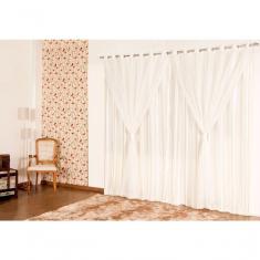 Cortina Para Sala Ou Quarto Charmousse Com Voil 2,00 Palha
