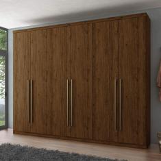 Guarda Roupa Casal 6 Portas 3 Gavetas Melvin Espresso Móveis Castanho