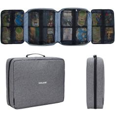 Kislane Board Game Carregando Case com 18 bolsos para jogos de tabuleiro, peças, tokens, cartas e muito mais, solução de armazenamento de jogos de tab
