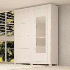 Guarda Roupa Casal 2 Portas de Correr com Espelhos 100% Mdf Boldina Espresso Móveis Branco