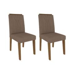 Cadeira Cimol Nicole (2 Unidades)-Madeira Savana/Pluma