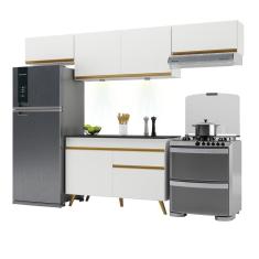 Armário de Cozinha Compacta 260cm com Leds Veneza Up Multimóveis V2022