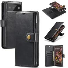 Asuwish Capa de celular para Google Pixel 6 carteira magnética destacável com protetor de tela de vidro temperado flip compartimento para cartão Pixel6 Pixle seis mulheres homens meninas bolsa