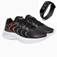 Tênis Esportivo Para Exercícios Académicos em Tecido Conforto e Estilo + Relógio-Masculino