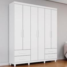 Guarda Roupa Casal 6 Portas 4 Gavetas Canadá Plus Conquista Móveis, Br