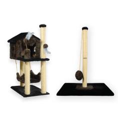 Casa Para Gatos Com Dois Andares Rede Brinquedos Poste G Sisal Cara de