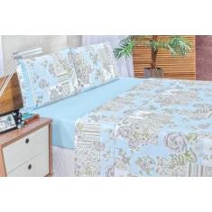 Jogo de Cama Lençol Casal  4 Peças 100% Algodão Percal 180 fios Babadi